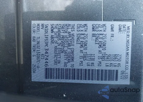 2023 Infiniti Qx60 Luxe Awd из США, поврежденный, VIN 5N1DL1FS3PC347446